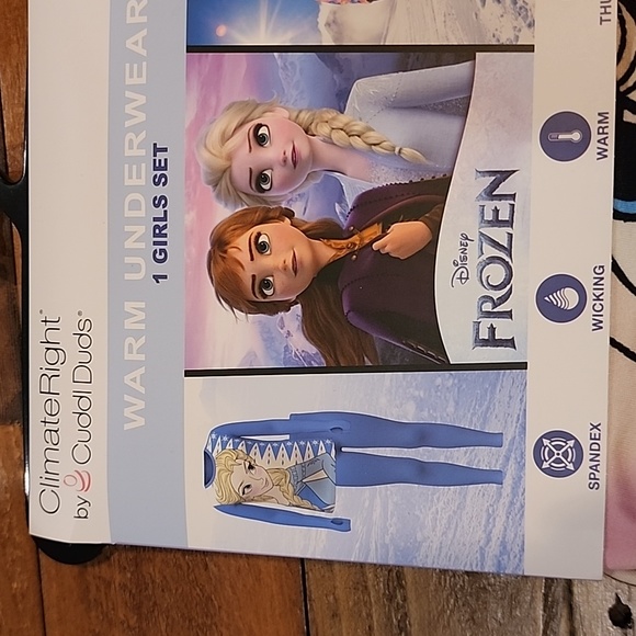 ClimateRight by Cuddl Duds Frozen Girls Thermal Set Size XS 4/5 - Picture 4 of 10